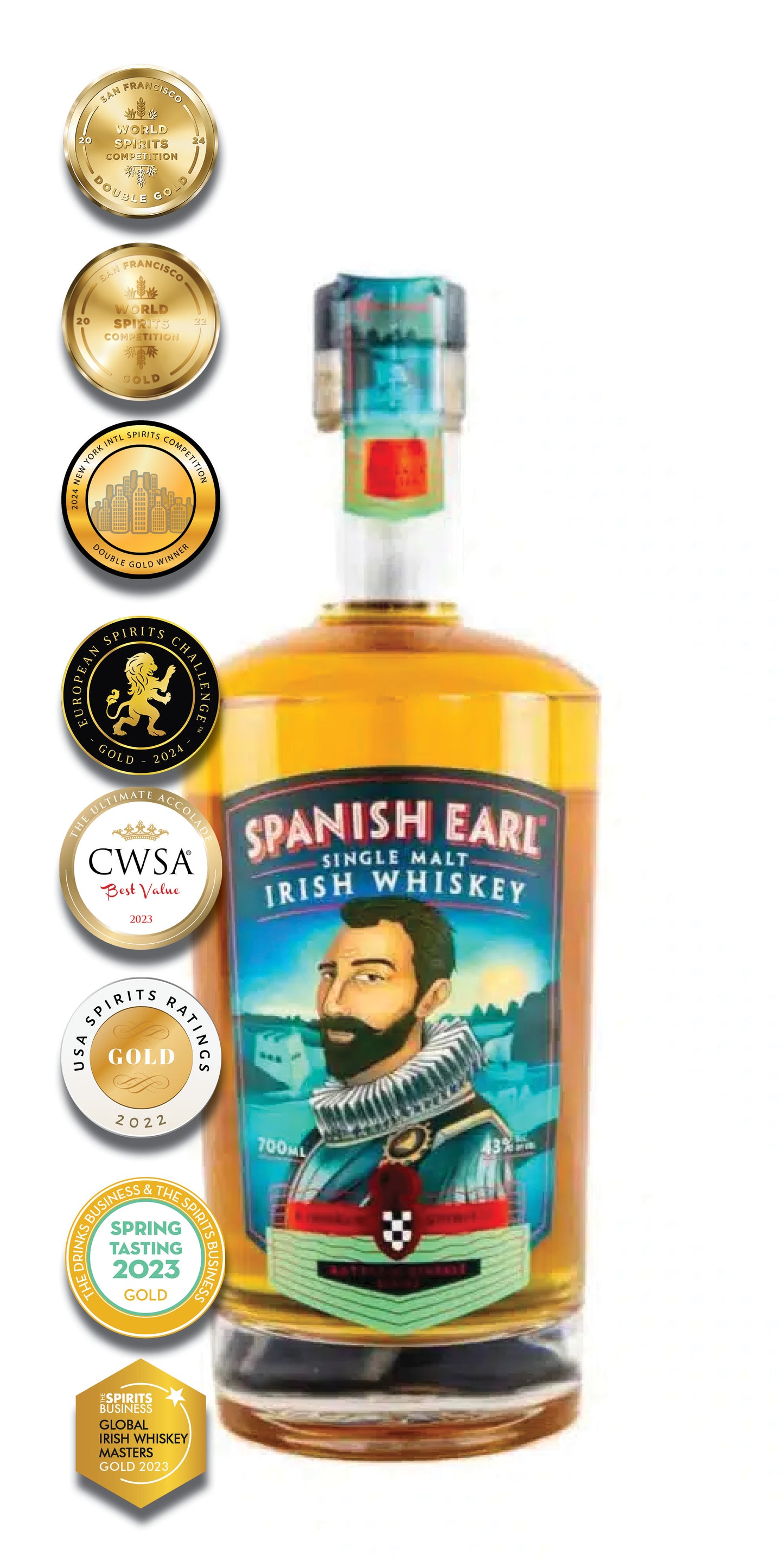 * SALE PRICE $49.99 (was $55.00) Spanish Earl Single Malt Irish Whiskey 750ml/75cl