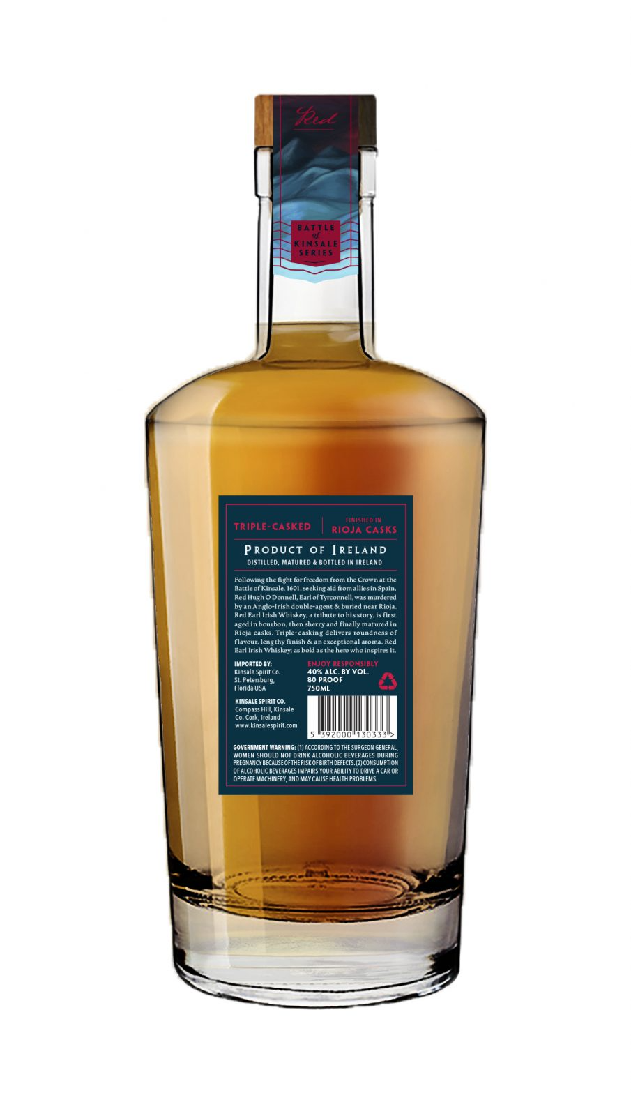 * SALE PRICE $29.99 (was $32.00) Red Earl Irish Whiskey 750ml/75cl